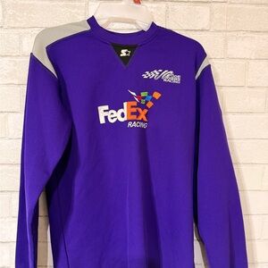 Joe Gibbs Racing - Denny Hamlin STARTER Purple Crewneck Sweater
